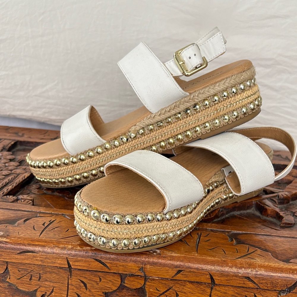 White Espadrille Platform Sandals